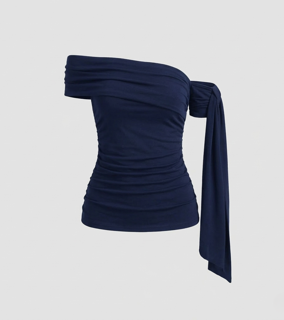 Damen Off-Shoulder-Top Drapiert