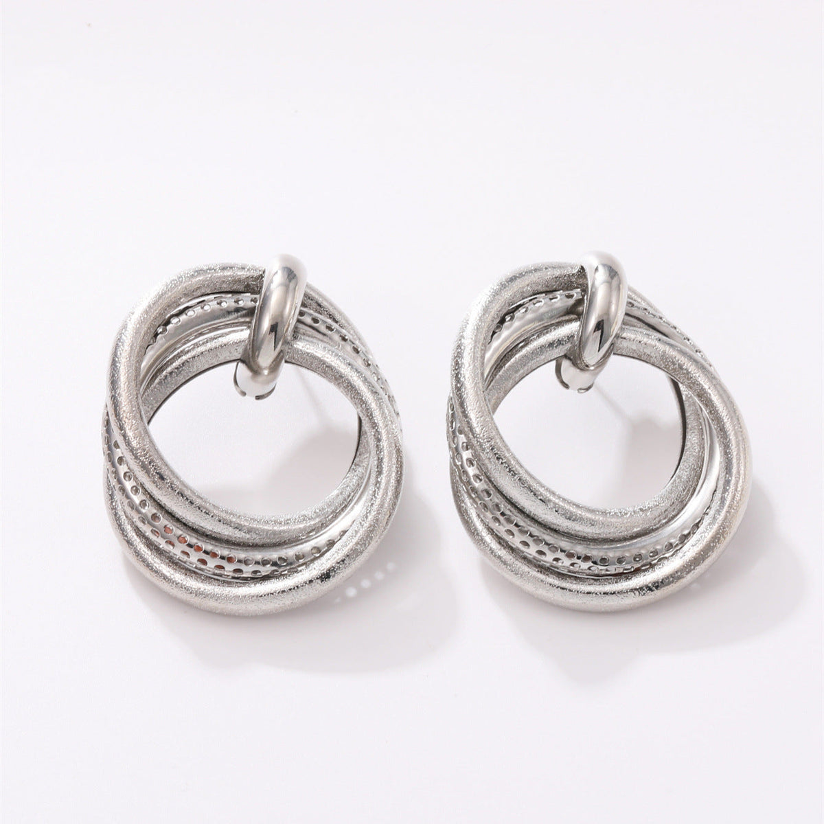 Damen Hängende Ohrringe mit elegantem, geschwungenem Ringdesign Tracht Nova