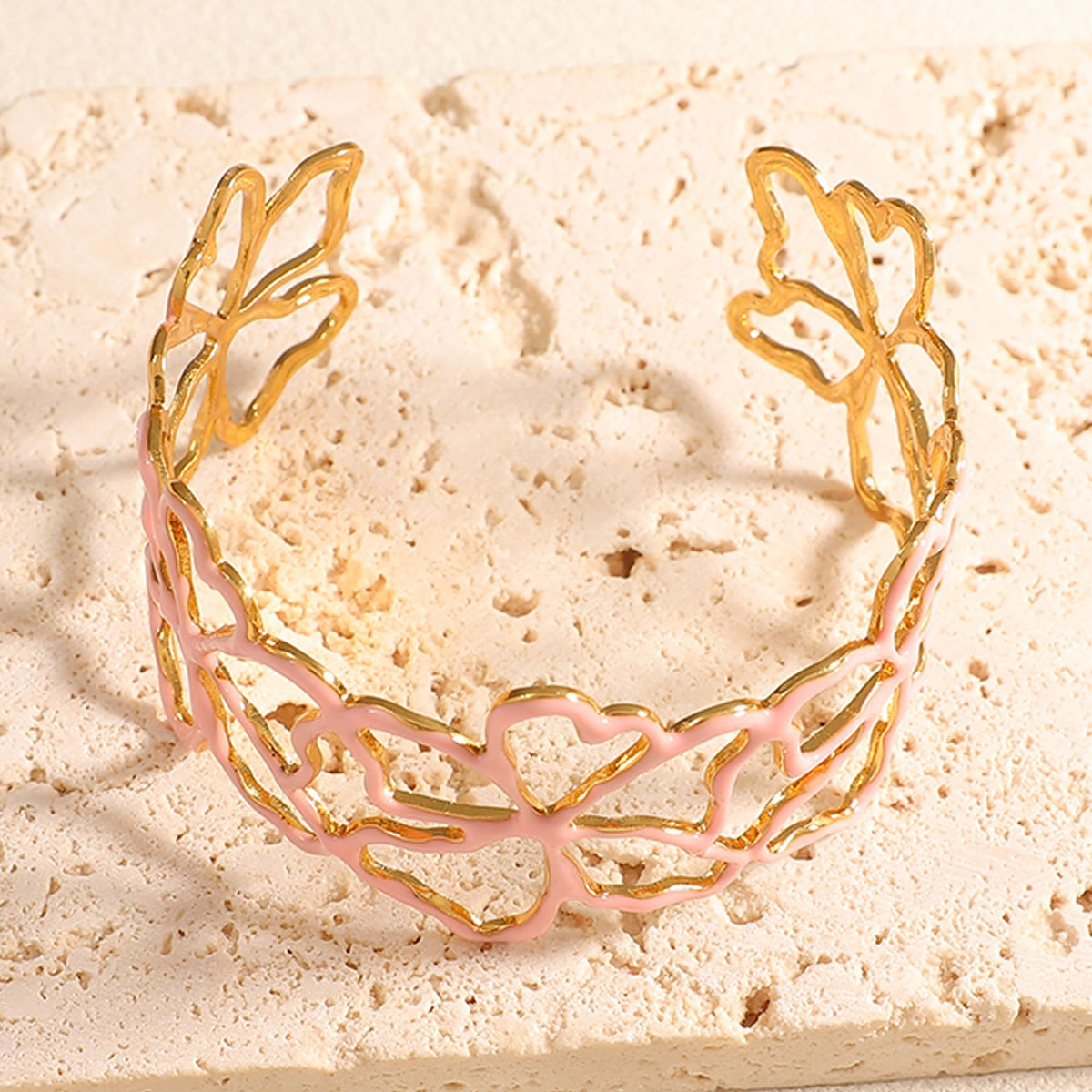 Frauen Offenes Armband im eleganten Blattdesign Tracht Nova