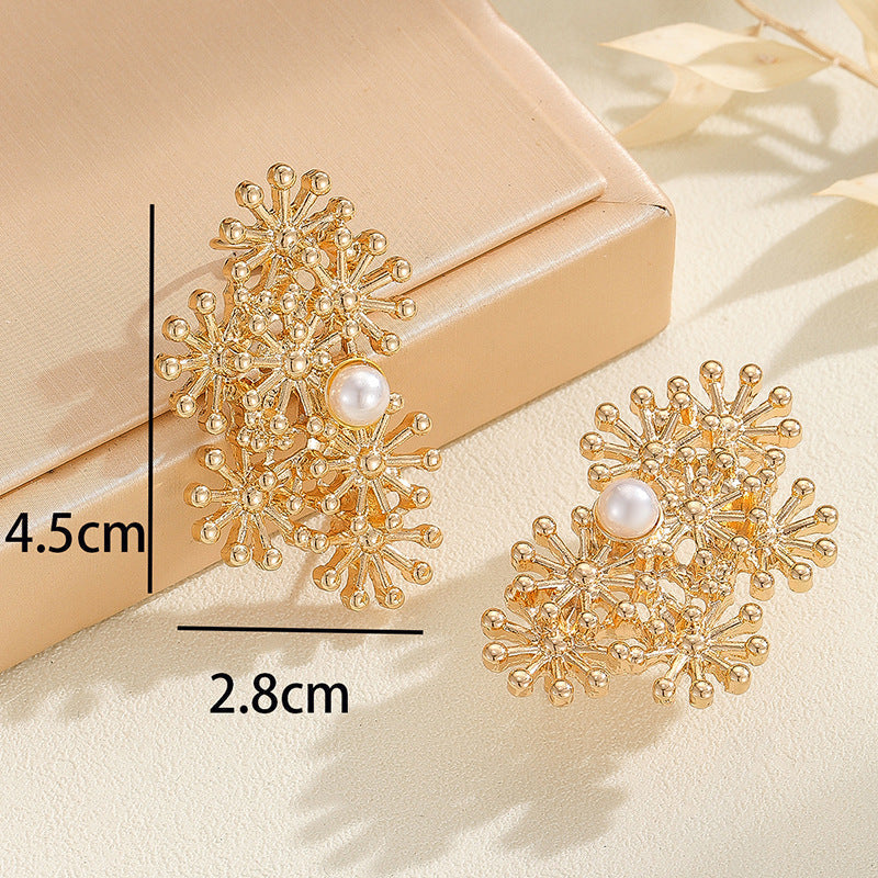 Damen-Ohrclips mit aufwendigem Blumendesign und Perlenakzent Tracht Nova
