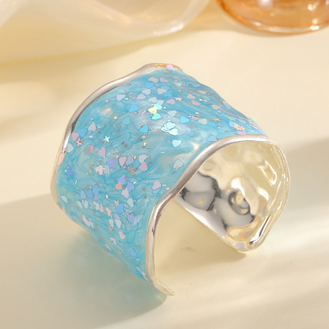 Damen Glitzernder Ring aus hochwertigem Epoxidharz Tracht Nova