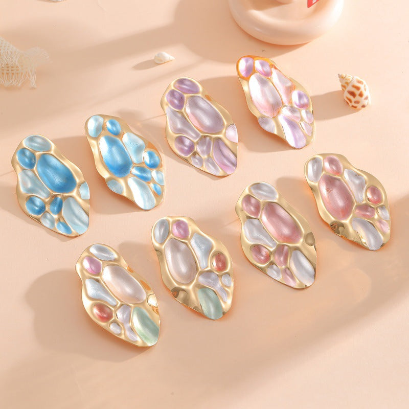 Damen Ohrclips mit aufwendigem, buntem Muschel-Design Tracht Nova