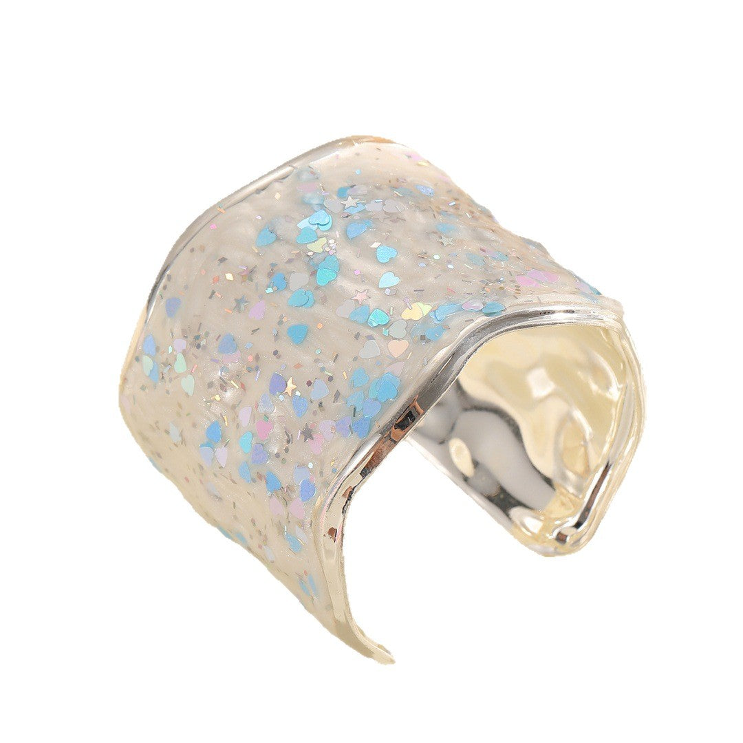 Damen Glitzernder Ring aus hochwertigem Epoxidharz Tracht Nova