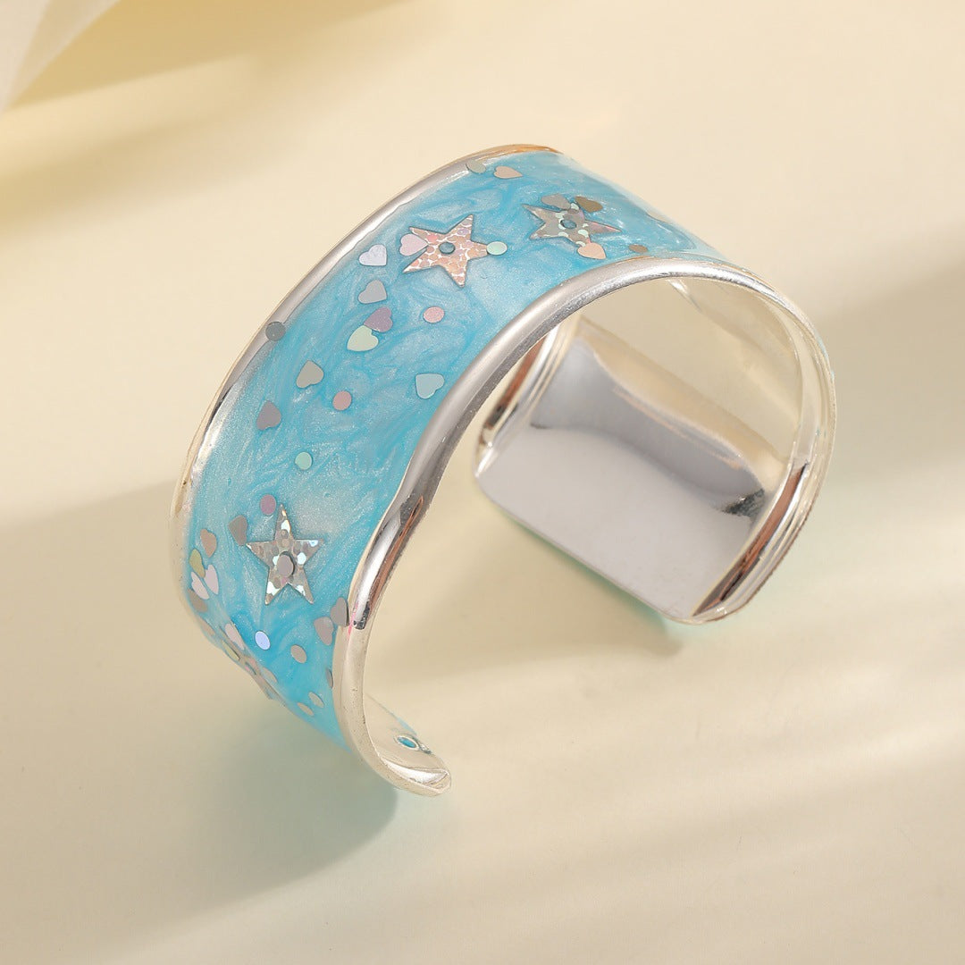 Frauen Offenes Armband mit Funkelndem Sternmotiv Tracht Nova