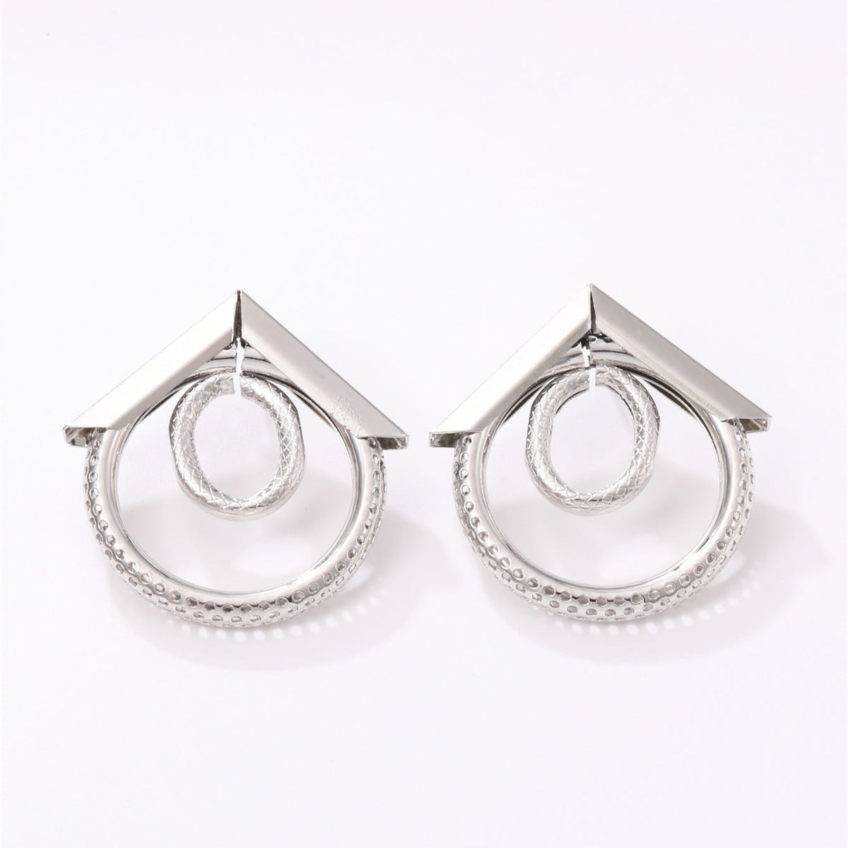 Damen Hängende Ohrringe mit elegantem, geschwungenem Ringdesign Tracht Nova