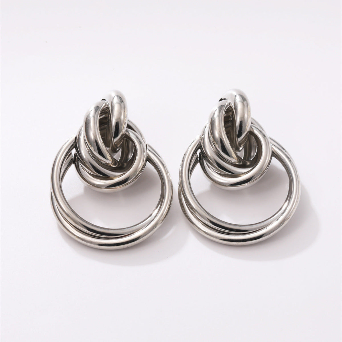 Damen Hängende Ohrringe mit elegantem, geschwungenem Ringdesign Tracht Nova