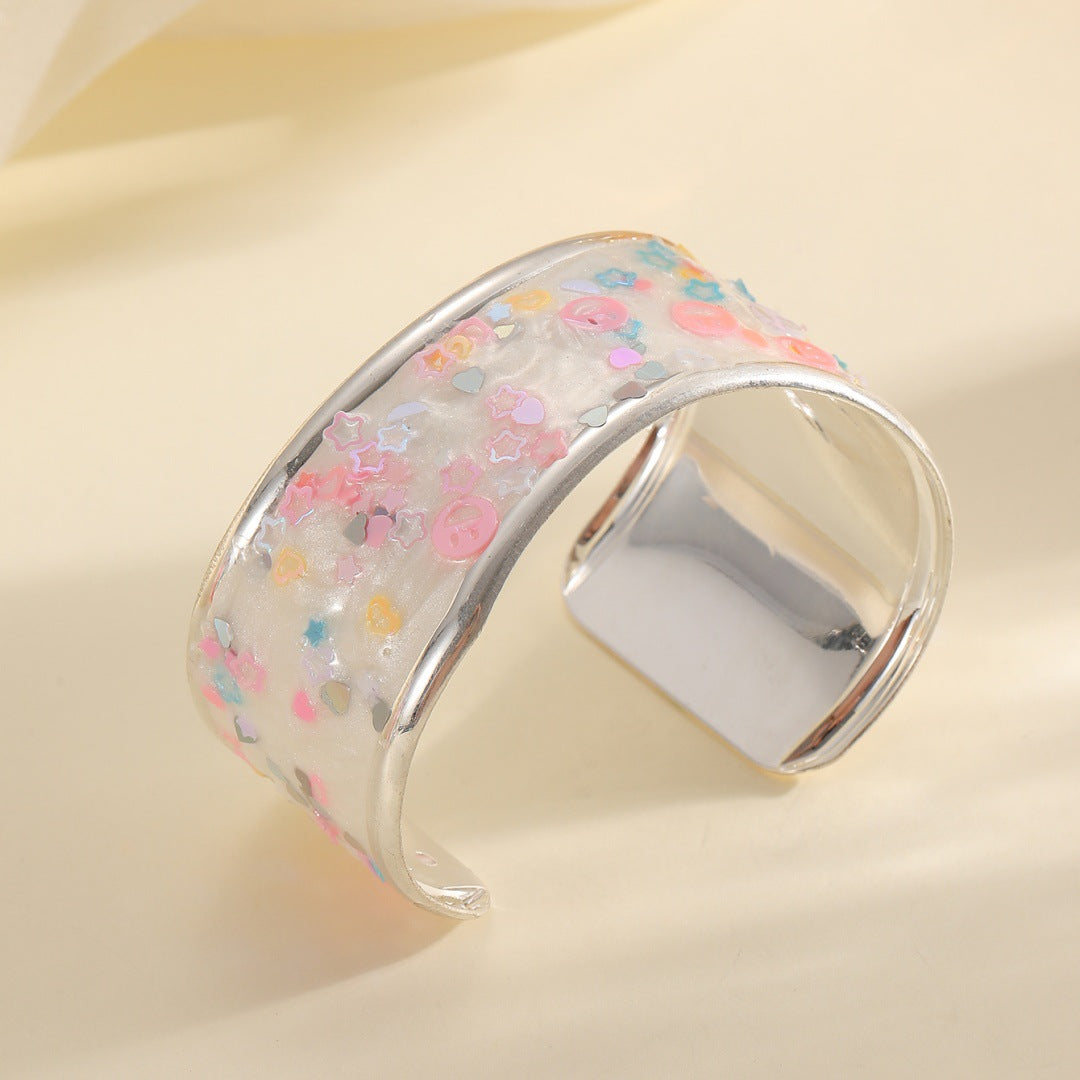 Frauen Offenes Armband mit Funkelndem Sternmotiv Tracht Nova