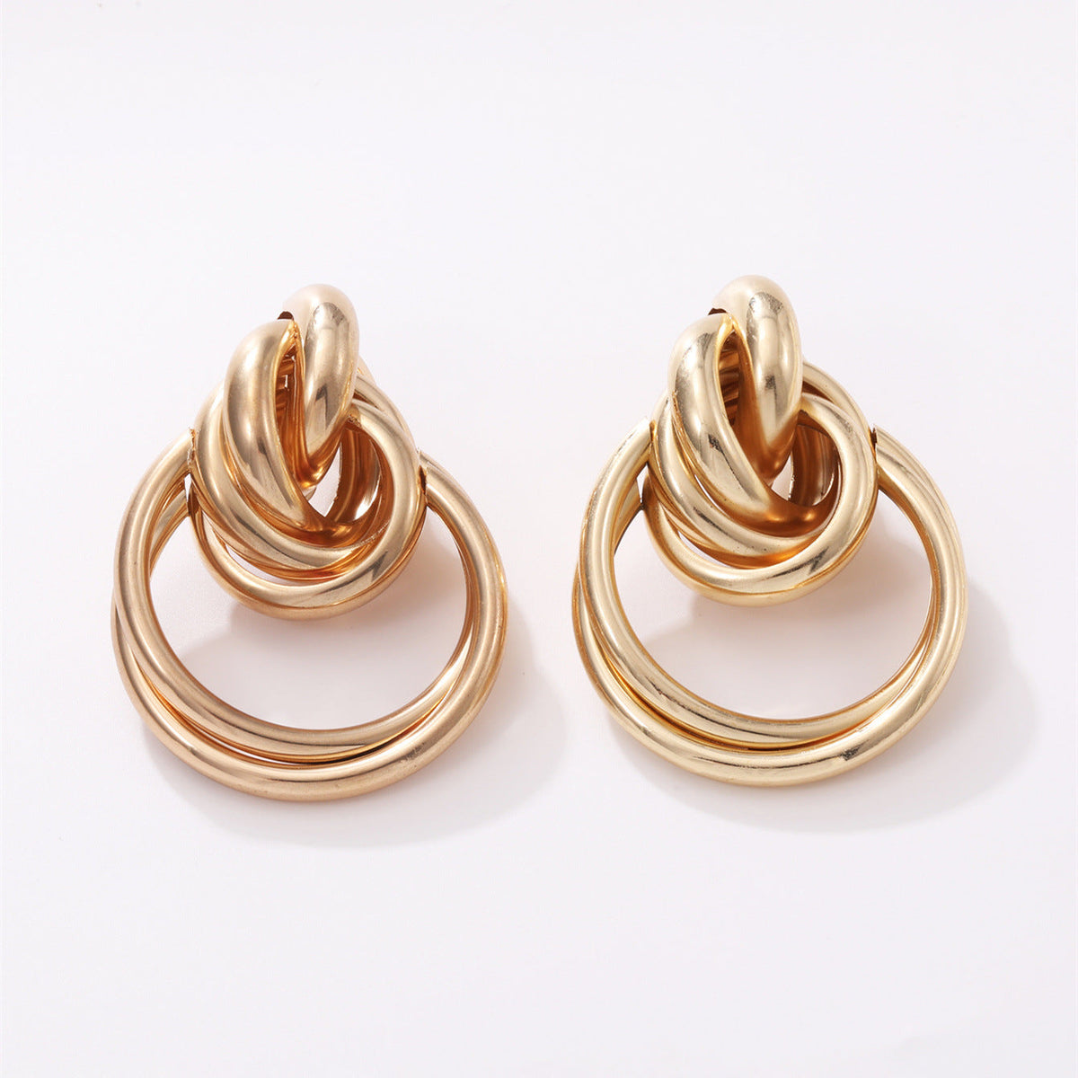 Damen Hängende Ohrringe mit elegantem, geschwungenem Ringdesign Tracht Nova