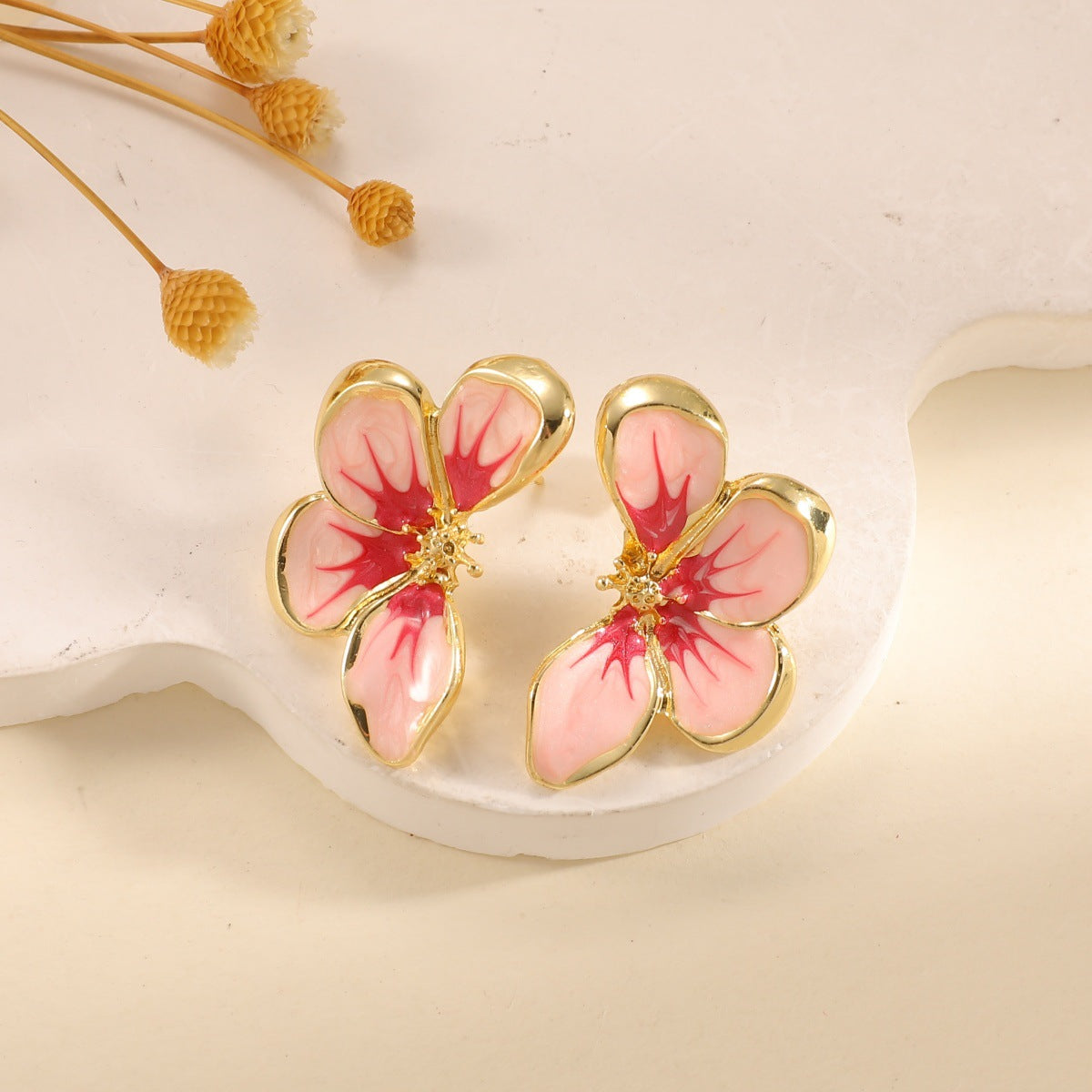 Damen Ohrringe im eleganten Blumen-Design mit glänzender Beschichtung Tracht Nova