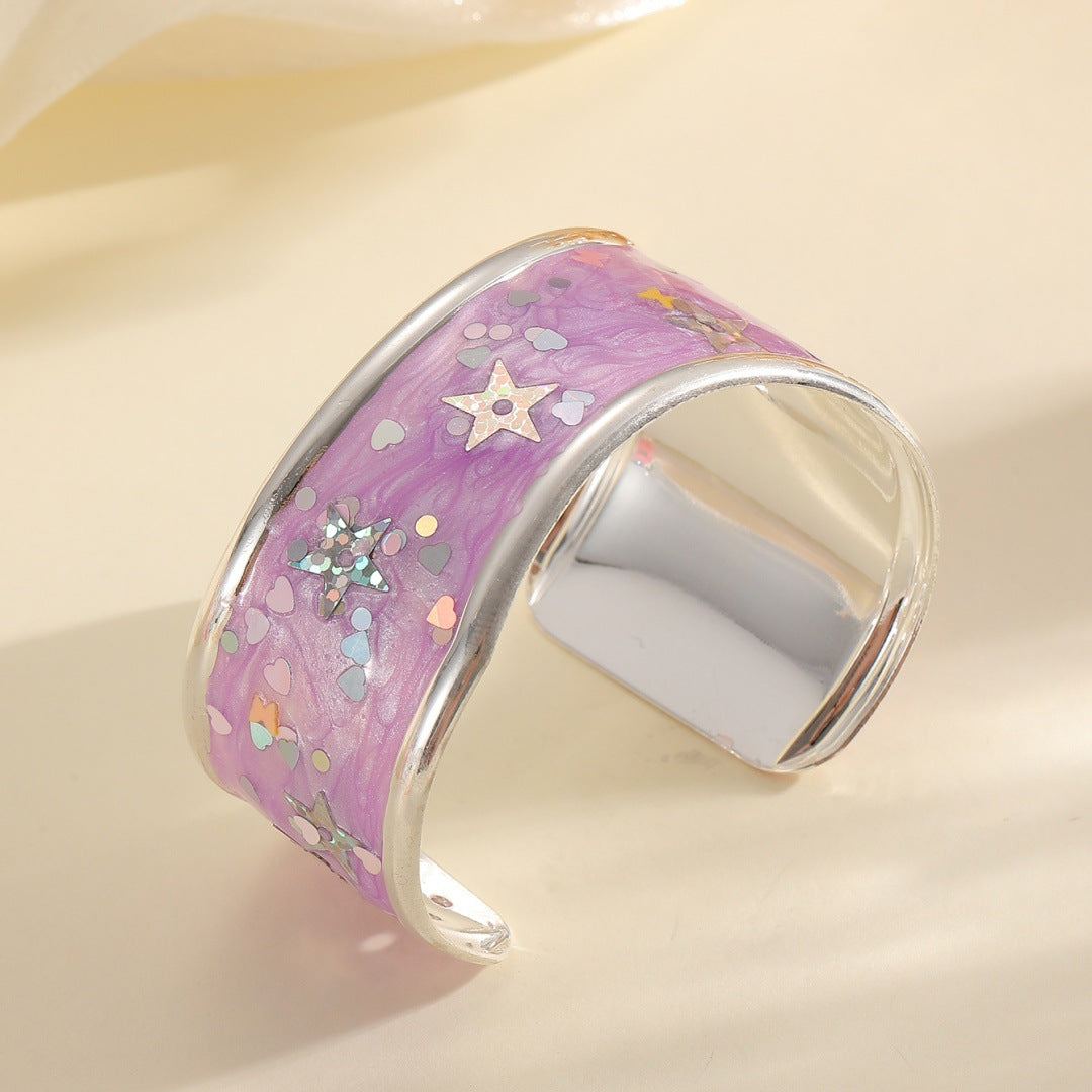 Frauen Offenes Armband mit Funkelndem Sternmotiv Tracht Nova
