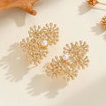 Damen-Ohrclips mit aufwendigem Blumendesign und Perlenakzent Tracht Nova